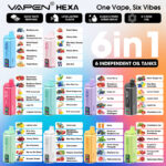 Wholesale Vapen Hexa 6In1 200K Puffs Disposable Vape (EU Warehouse) - Image 6